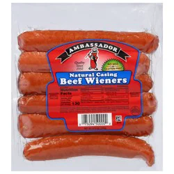 Ambassador Natural Casing Beef Wieners 9.75 oz