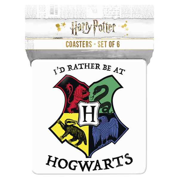 slide 1 of 1, Harry Potter I'd Rather Be at Hogwarts Paper Coaster Set, 6 ct