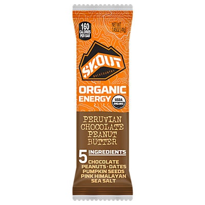 slide 1 of 1, Skout Peruvian Peanut Butter Organic Energy Bar, 1.45 oz