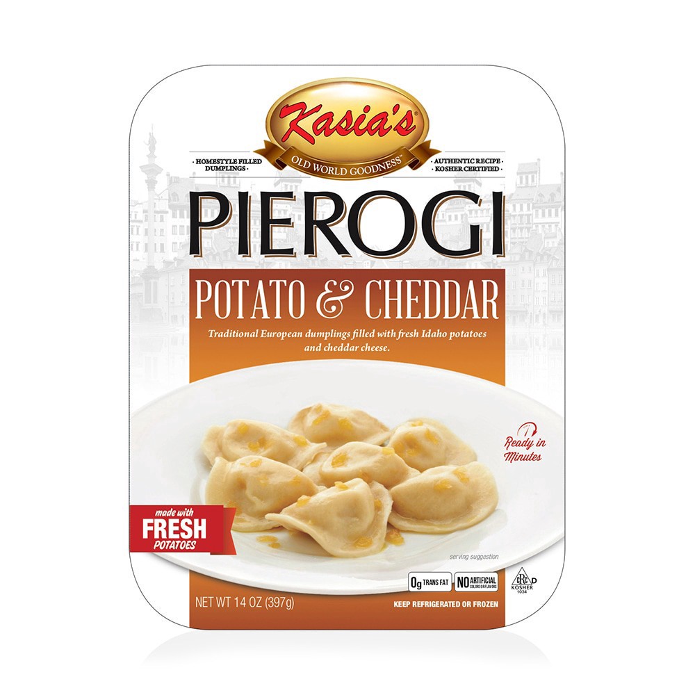 slide 1 of 2, Kasia Perogi Pot/Chdr, 14 oz