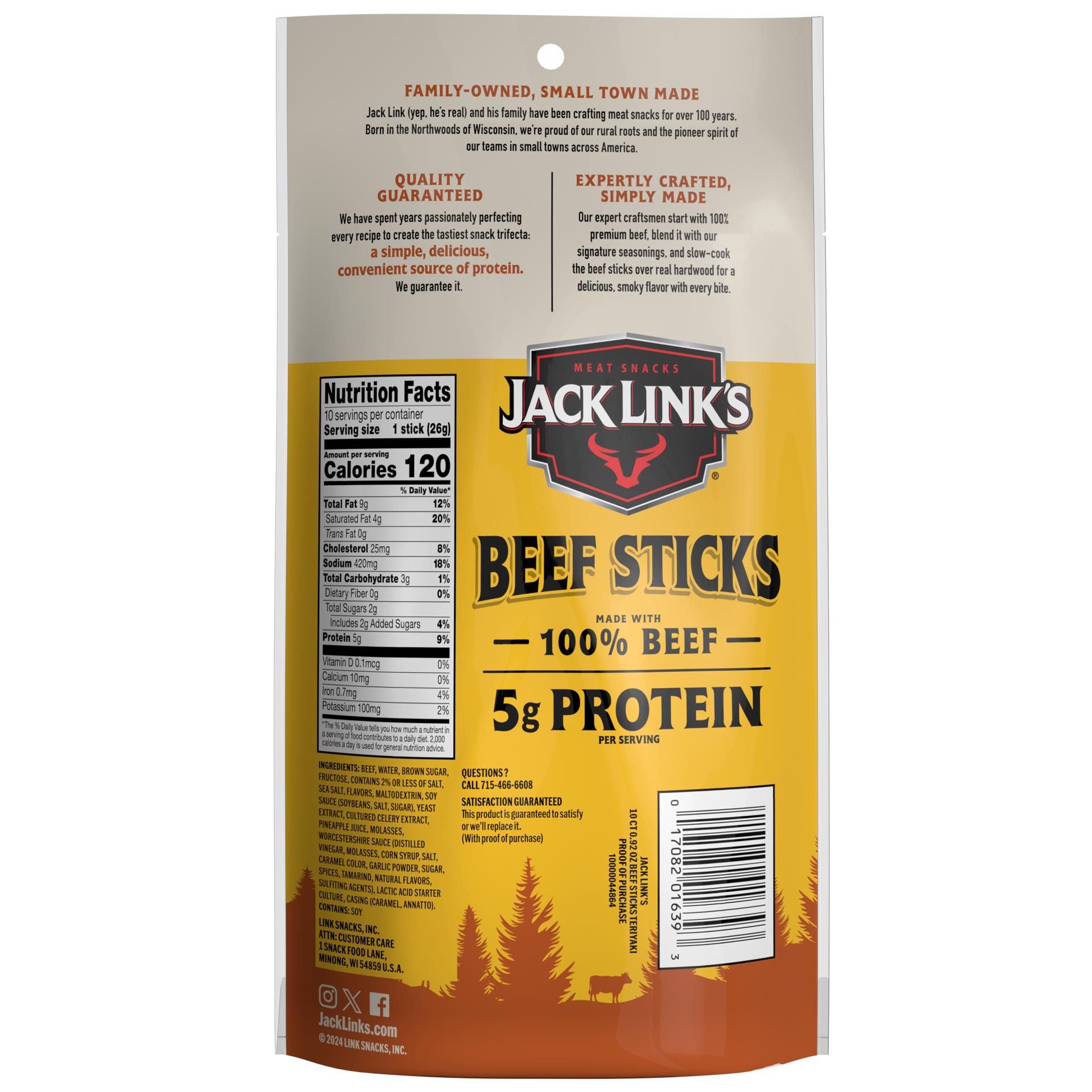 slide 6 of 7, Jack Link's Teriyaki Flavor Beef Sticks 10 Sticks, 10 ct