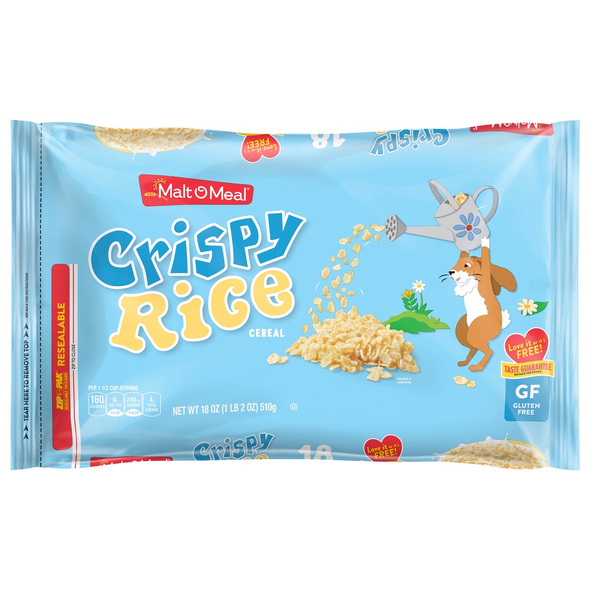 slide 5 of 11, Malt-O-Meal Crispy Rice Cereal, Gluten Free Breakfast Cereal, 18 OZ Resealable Cereal Bag, 18 oz