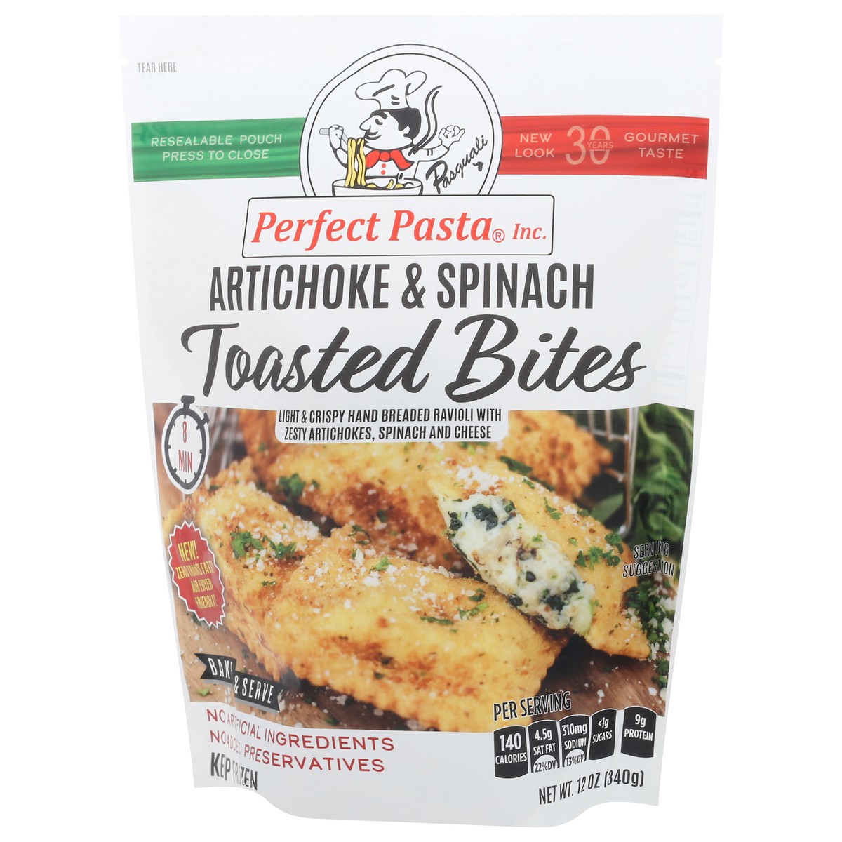 slide 9 of 13, Perfect Pasta Artichoke & Spinach Toasted Bites Ravioli, 12 oz