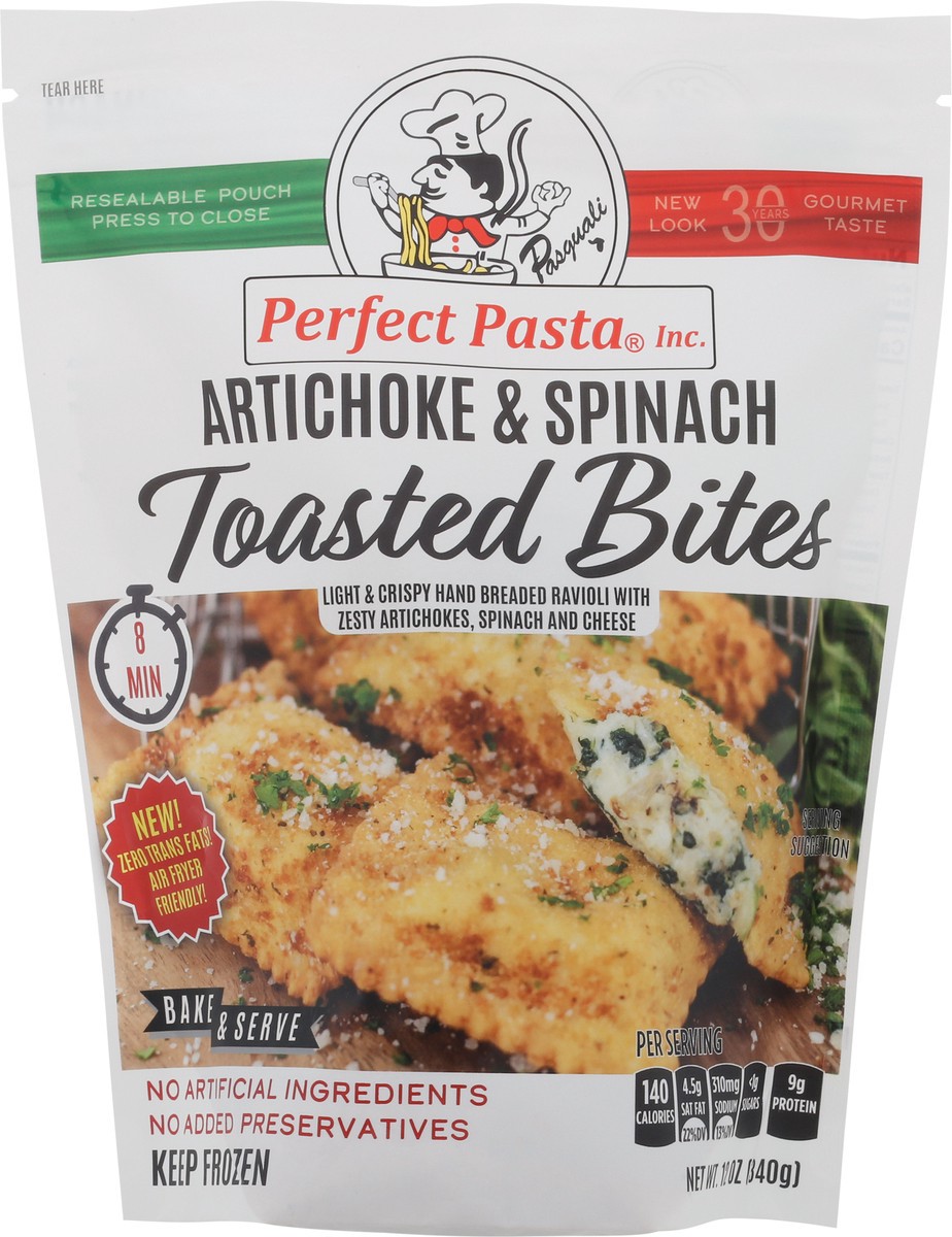 slide 6 of 13, Perfect Pasta Artichoke & Spinach Toasted Bites Ravioli, 12 oz