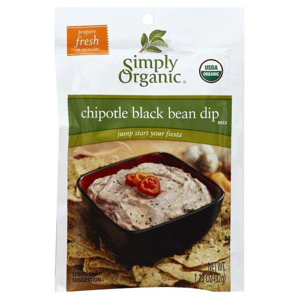 slide 1 of 1, Simply Organic Chipotle Black Bean Dip Mix, 1.13 oz