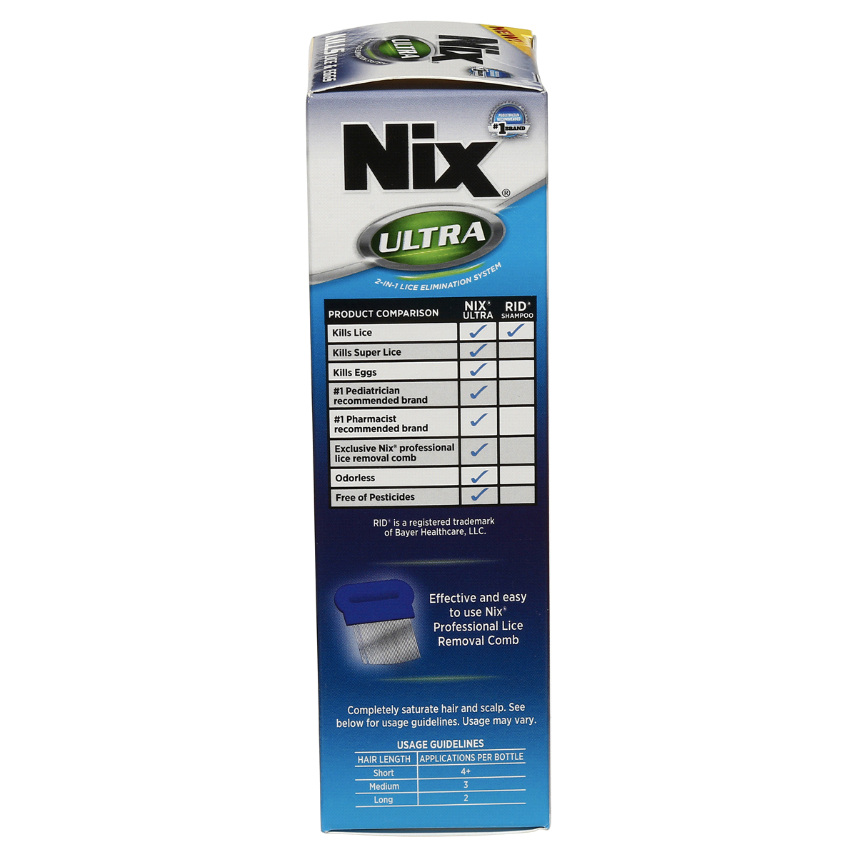 slide 9 of 10, Nix Ultra Lice Removal Kit, Lice Treatment Hair Solution, 3.4 fl oz &Removal Comb, 3.40 fl oz