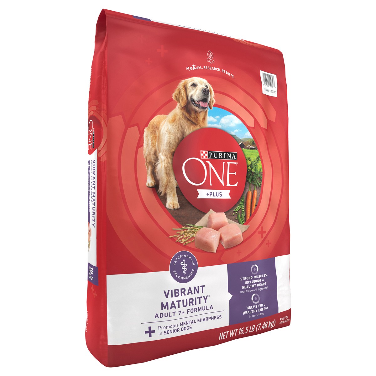 slide 4 of 8, ONE Purina ONE High Protein Dry Senior Dog Food Plus Vibrant Maturity Adult 7 Plus Formula, 16.5 lb