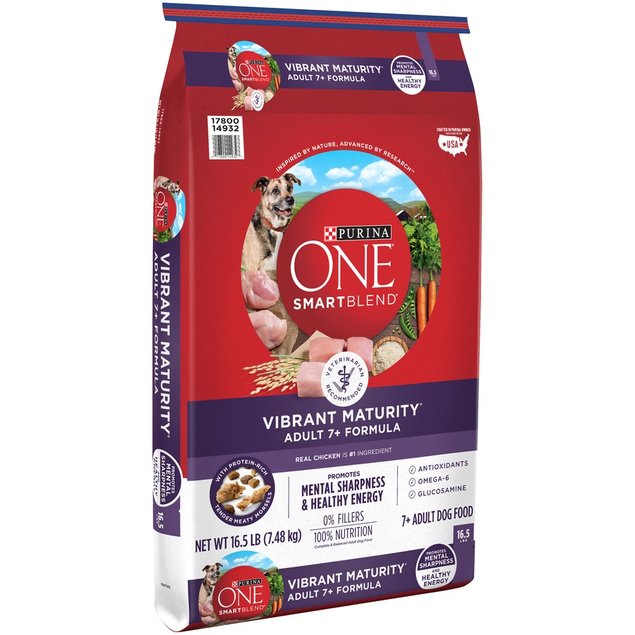 Purina ONE Smartblend Vibrant Maturity 7+ Formula Adult Premium Dry Dog ...