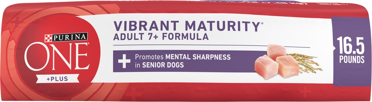 slide 8 of 8, ONE Purina ONE High Protein Dry Senior Dog Food Plus Vibrant Maturity Adult 7 Plus Formula, 16.5 lb