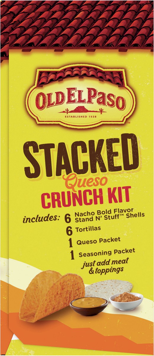 slide 6 of 8, Old El Paso Stacked Queso Crunch Taco Kit, 6-count, 13.25 oz., 1 ct