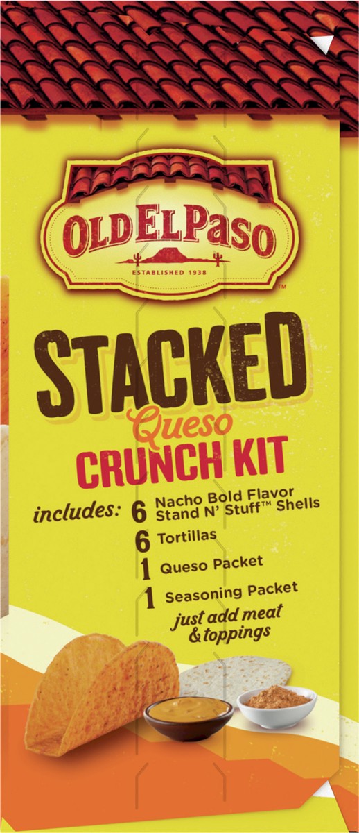 slide 2 of 8, Old El Paso Stacked Queso Crunch Taco Kit, 6-count, 13.25 oz., 1 ct