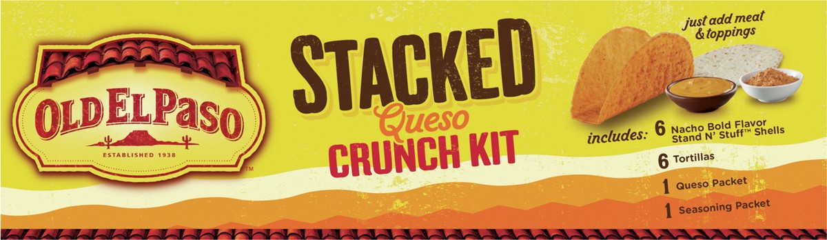 slide 8 of 8, Old El Paso Stacked Queso Crunch Taco Kit, 6-count, 13.25 oz., 1 ct
