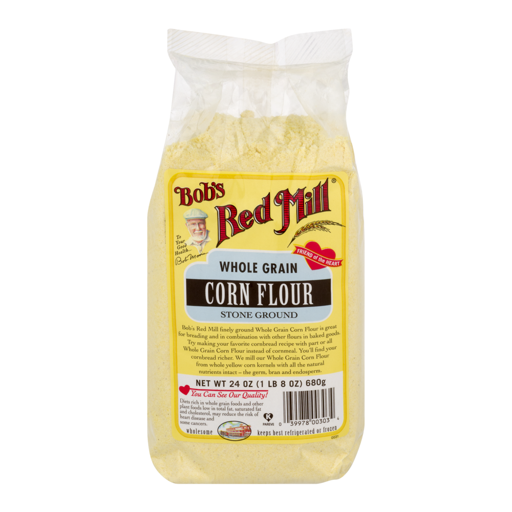 slide 1 of 1, Bob's Red Mill Whole Grain Stone Ground Corn Flour, 24 oz