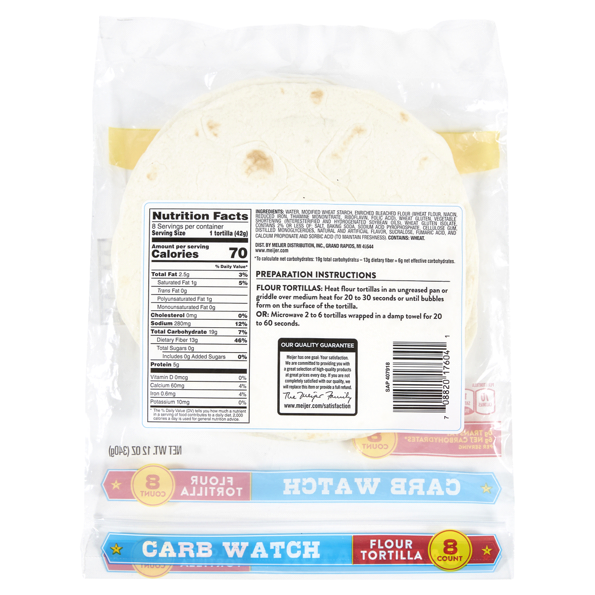 slide 21 of 29, Meijer Carb Watch Flour Soft Taco Tortillas, 8 ct