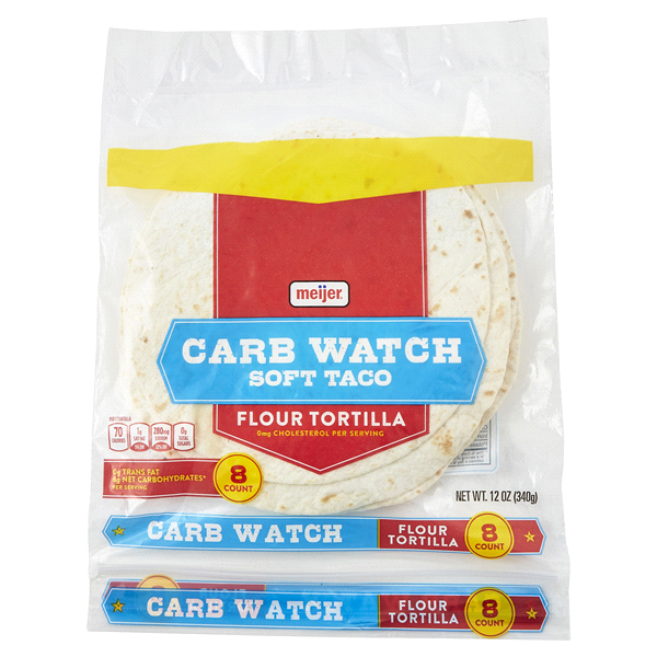 slide 8 of 29, Meijer Carb Watch Flour Soft Taco Tortillas, 8 ct