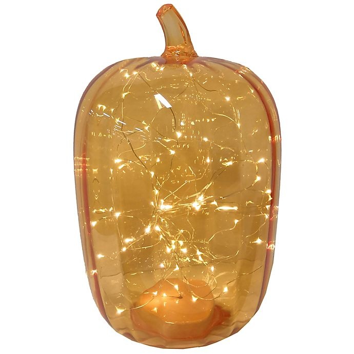 slide 1 of 6, Bee & Willow Home Bee & Willow LED Glass Pumpkin - Tinsel, 16 in