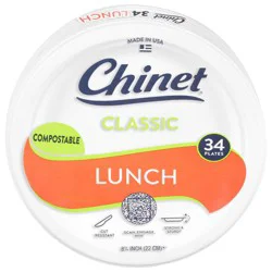 Chinet Classic Compostable Lunch Plates 34 ea