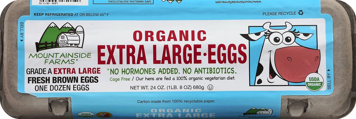 slide 2 of 4, Mountainside Farms Eggs, Organic, Extra Large, 1 doz