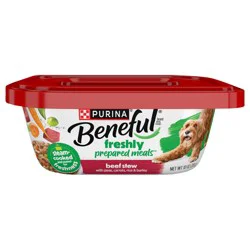 Beneful Purina Beneful Wet Dog Food Freshly Prepared Meals Beef Stew with Peas, Carrots, Rice, and Barley - 10 oz. Tub