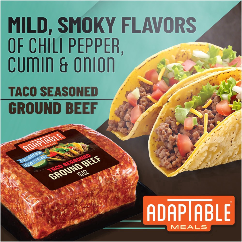 slide 4 of 4, AdapTable Meals Taco Seasoned Ground Beef 16 oz, 16 oz