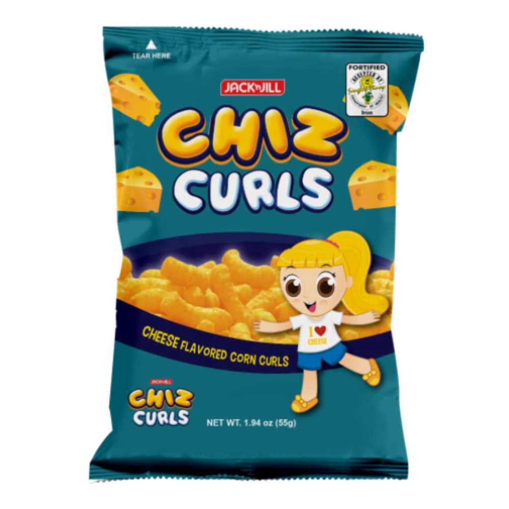 slide 1 of 1, Jack 'n Jill Chiz Curls Cheese Flavored Corn Snacks, 2.12 oz