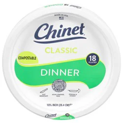 Chinet Classic Compostable Dinner Plates 18 ea