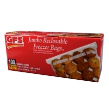 slide 1 of 1, GFS Jumbo Reclosable Freezer Bags, 100 ct