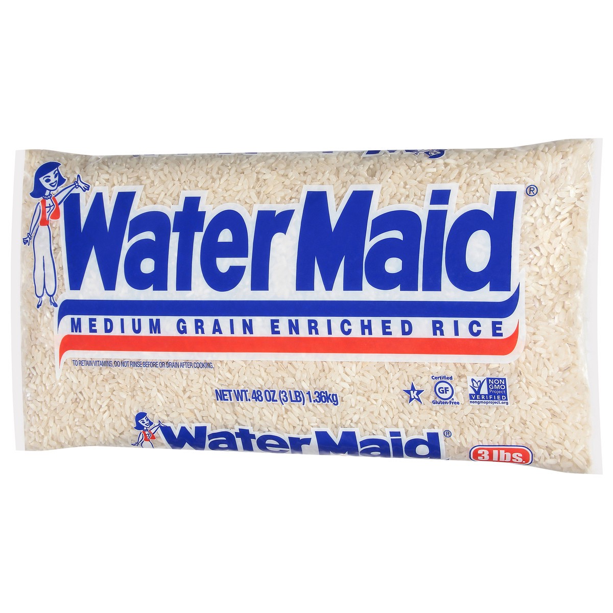 slide 3 of 9, Water Maid Medium Grain Enriched Rice 48 oz, 48 oz