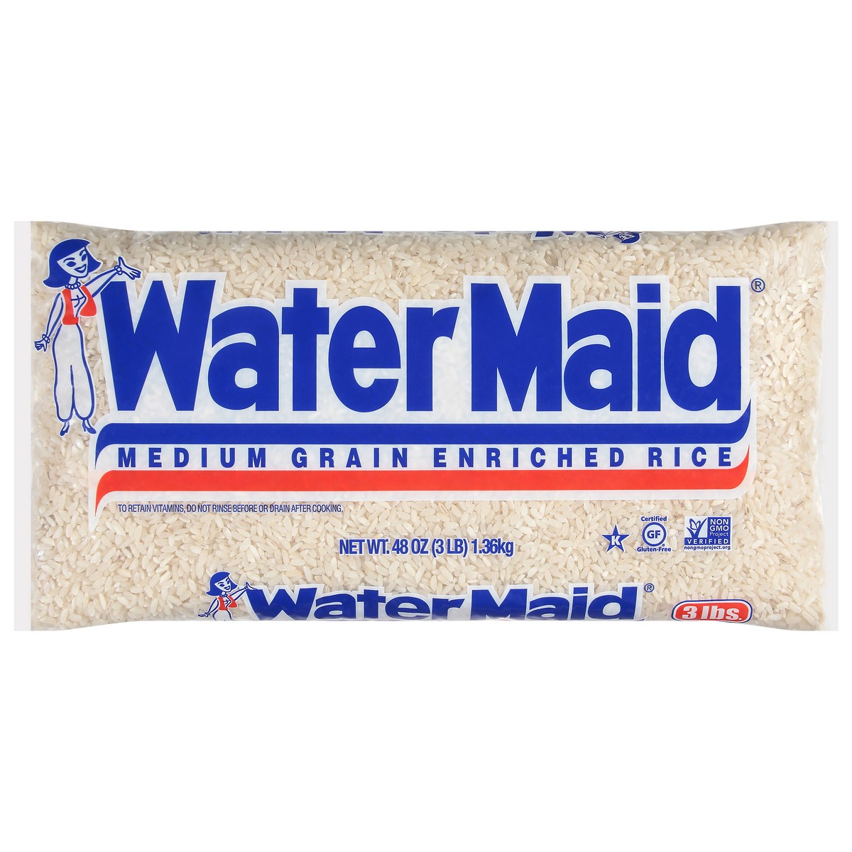 slide 1 of 9, Water Maid Medium Grain Enriched Rice 48 oz, 48 oz