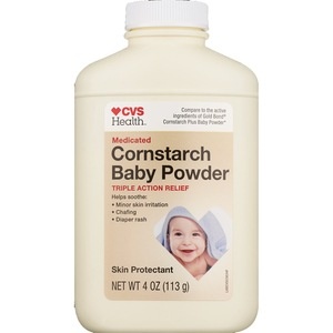 slide 1 of 1, CVS Health Medicated Cornstarch Baby Powder, 4 oz