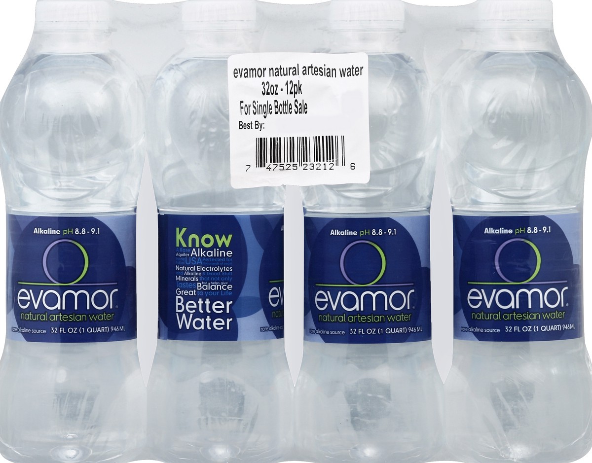 slide 3 of 4, evamor Natural Artesian Water - 12 ct, 12 ct