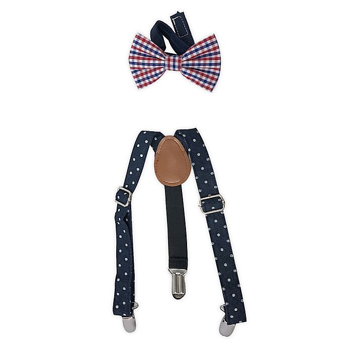 slide 1 of 1, Toby Fairy Suspender and Bow Tie Set - Navy, 2 ct