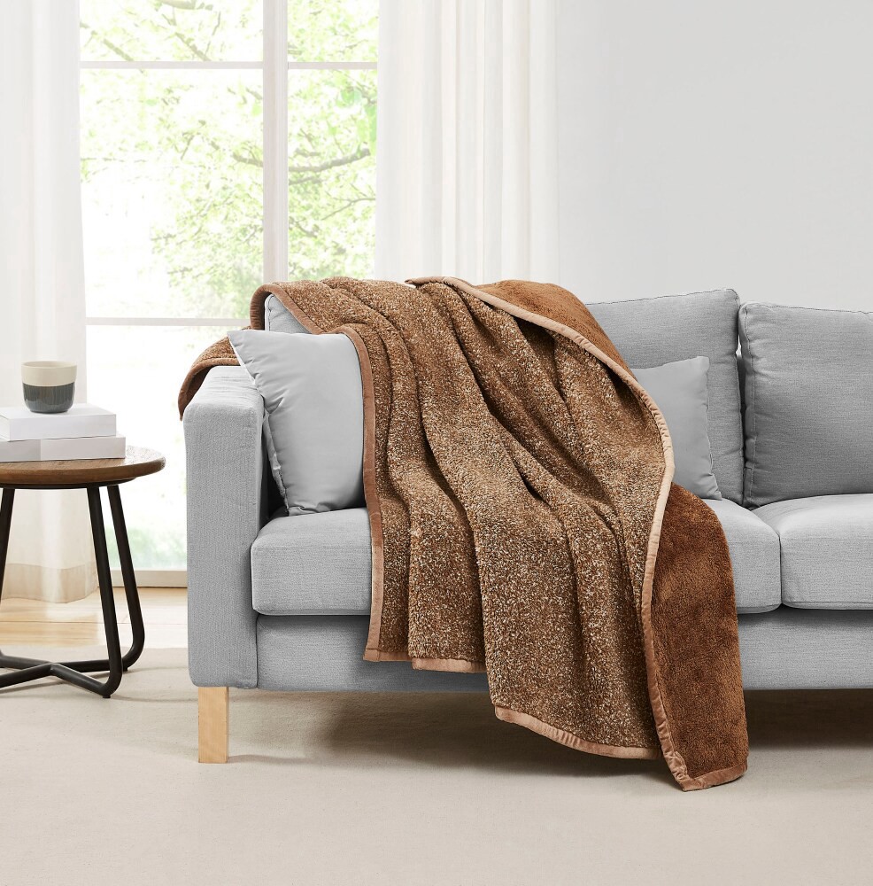 slide 2 of 4, HD Designs Melange Throw - Brown, 50 in x 60 in