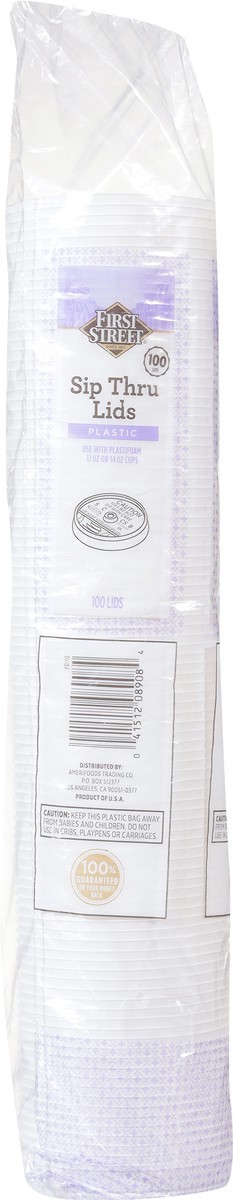 slide 12 of 12, Cb02 First Street Lid Sip-Thru For 12-14 Oz (BULK), 100 ct