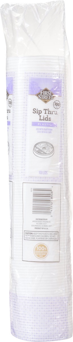 slide 10 of 12, Cb02 First Street Lid Sip-Thru For 12-14 Oz (BULK), 100 ct