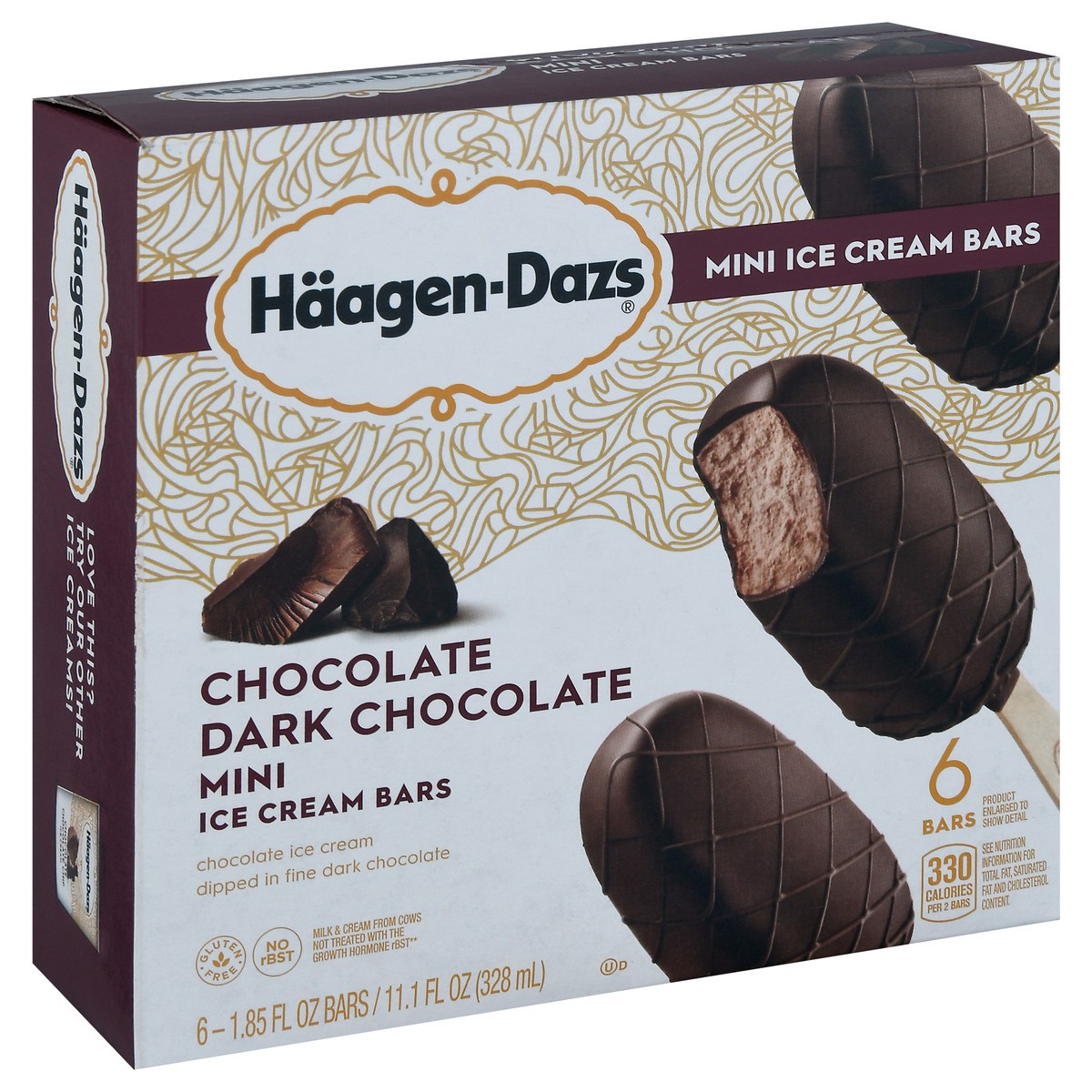 slide 4 of 9, Häagen-Dazs Chocolate Dark Chocolate Mini Bars, 6Ct, 285.28 g