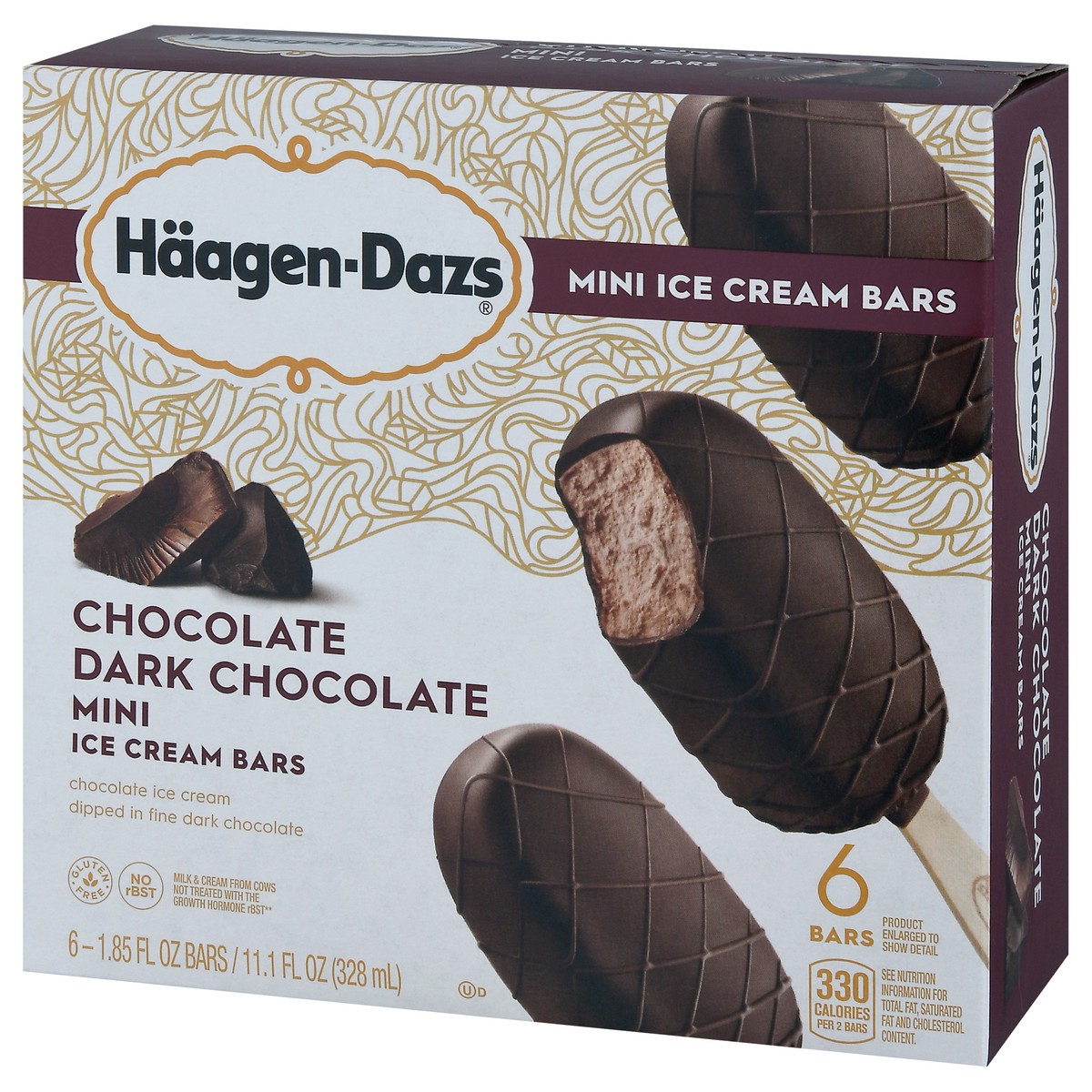 slide 2 of 9, Häagen-Dazs Chocolate Dark Chocolate Mini Bars, 6Ct, 285.28 g