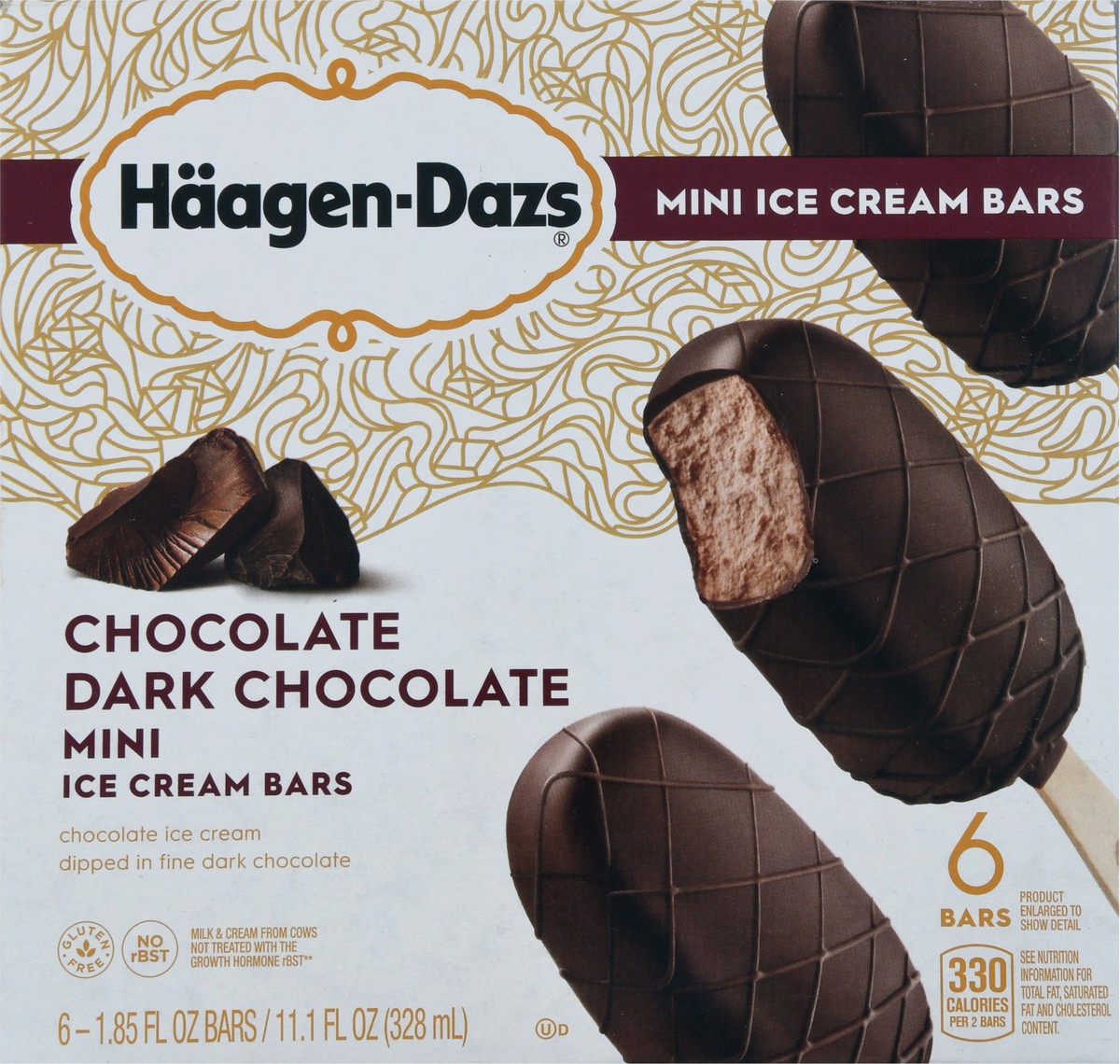 slide 3 of 9, Häagen-Dazs Chocolate Dark Chocolate Mini Bars, 6Ct, 285.28 g