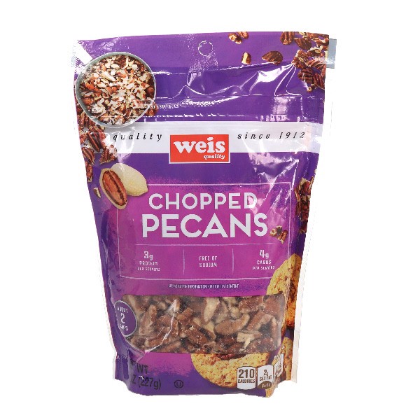 slide 1 of 6, Weis Quality Chopped Pecans, 8 oz