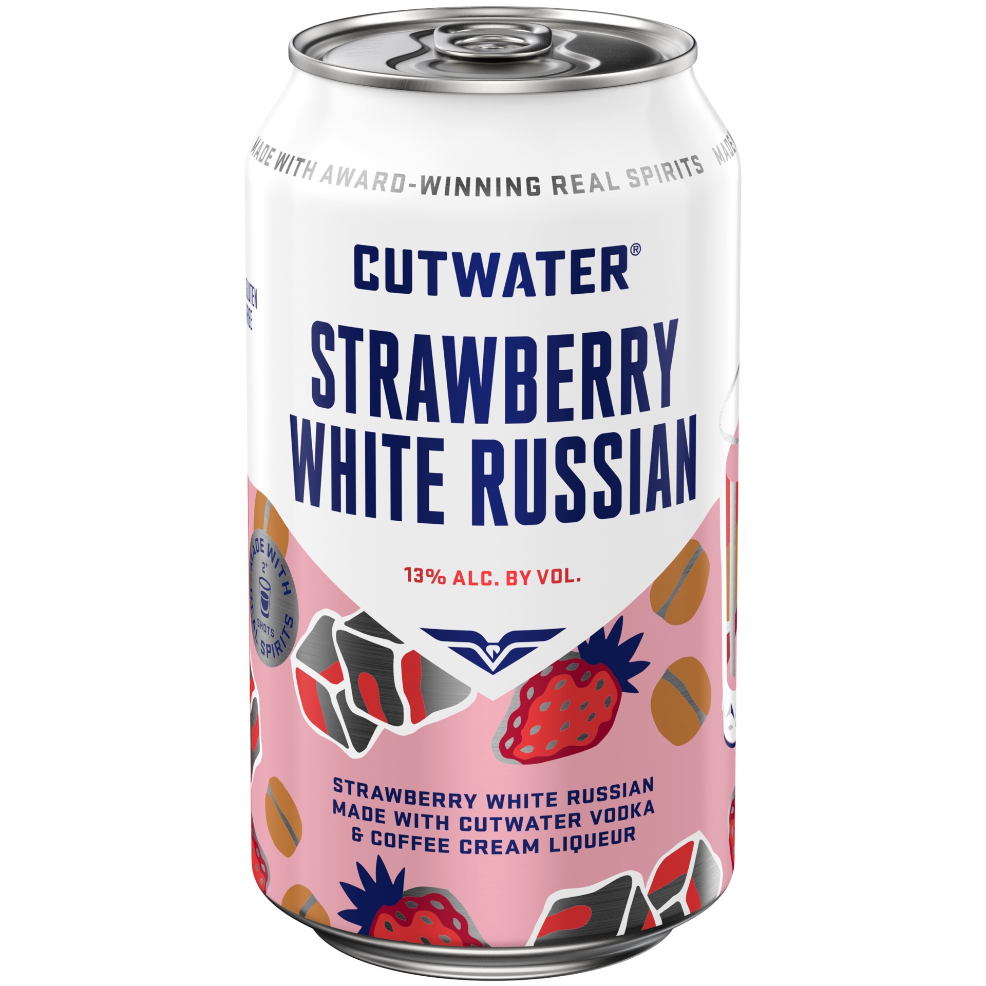slide 1 of 2, Cutwater Strawberry White Russian Cutwater Vodka Strawberry White Russian 12 fl oz Single Can, 12 fl oz