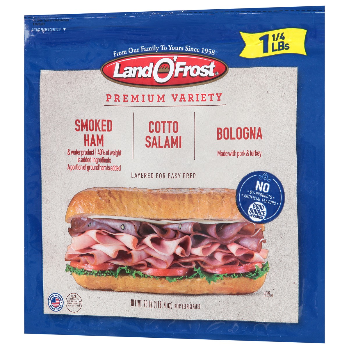 slide 4 of 9, Land O' Frost Land O'Frost Prem Variety Ham, Salami, Bologna 20oz, 20 oz