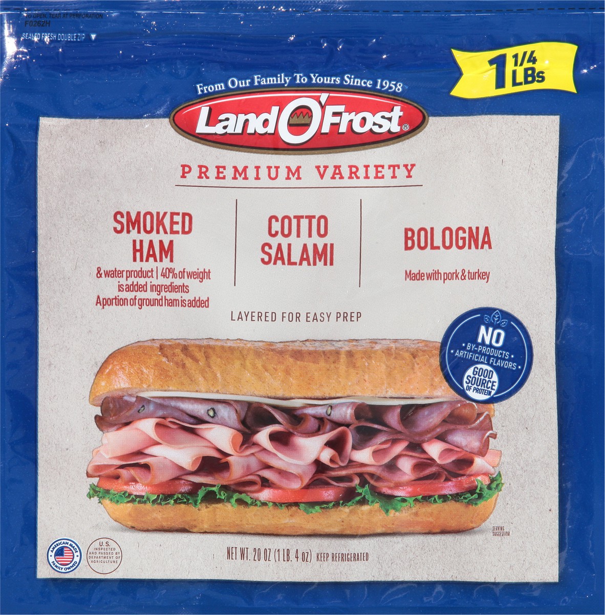 slide 2 of 9, Land O' Frost Land O'Frost Prem Variety Ham, Salami, Bologna 20oz, 20 oz