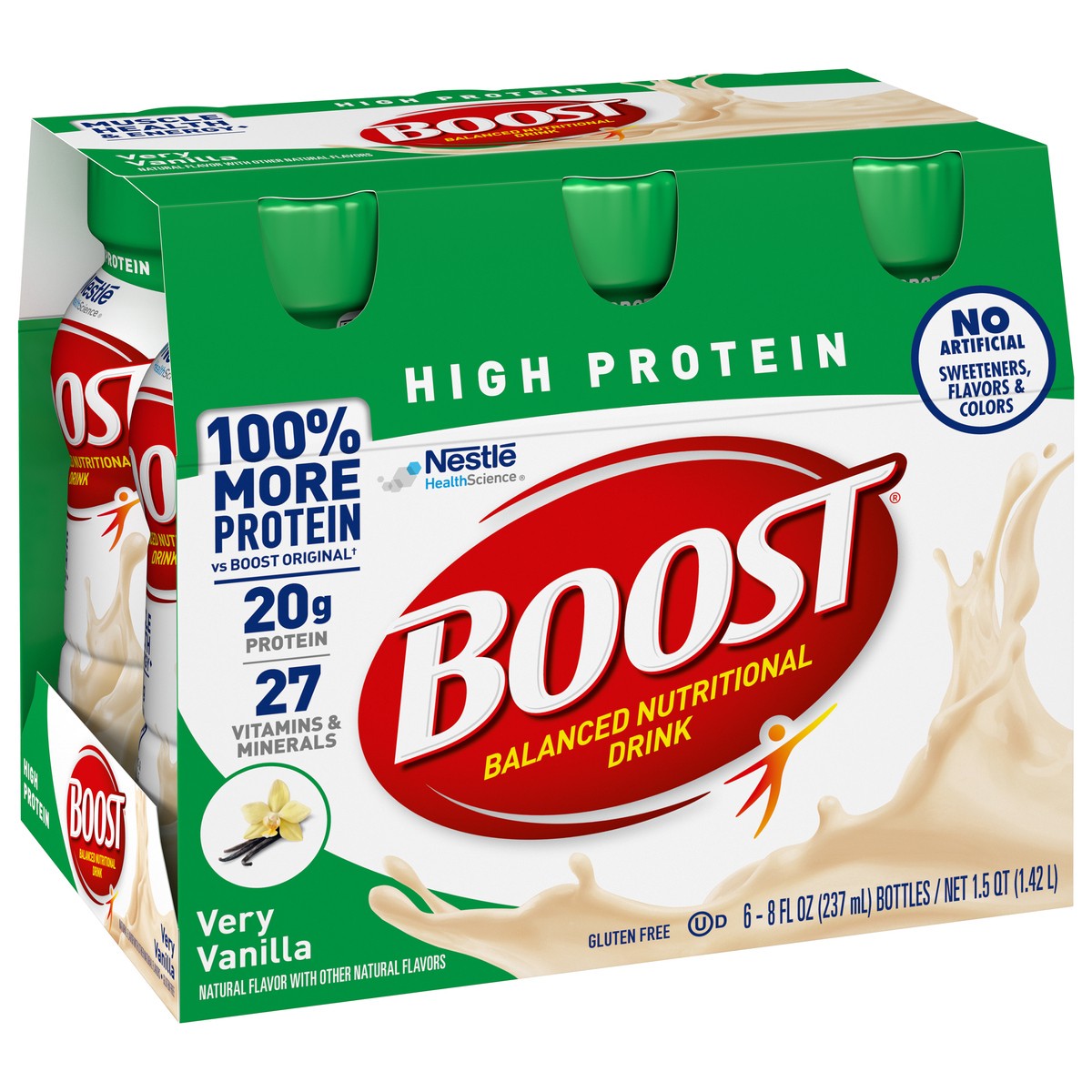 slide 2 of 9, Boost High Protein Vanilla Nutritional Drink /, 48 oz