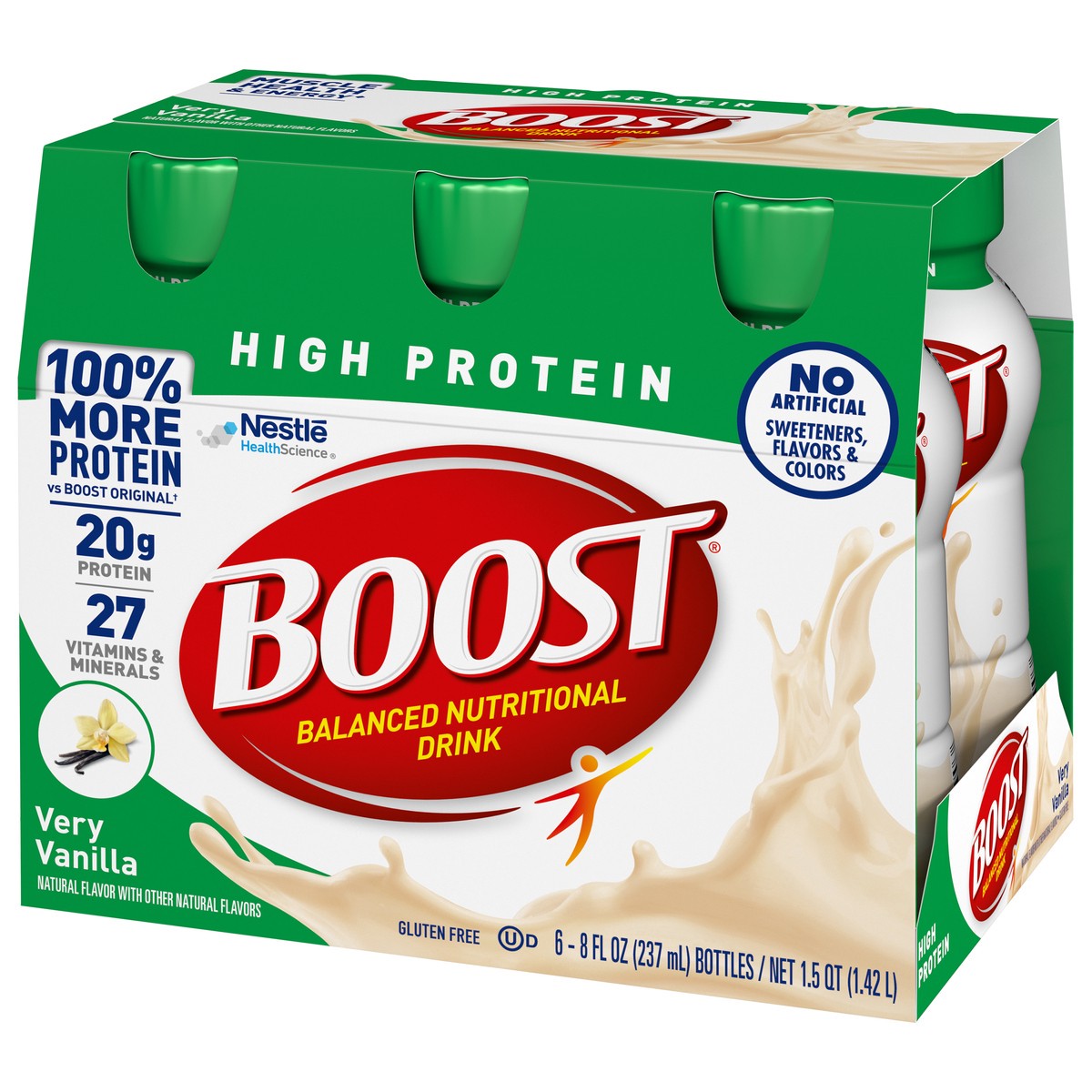 slide 3 of 9, Boost High Protein Vanilla Nutritional Drink /, 48 oz
