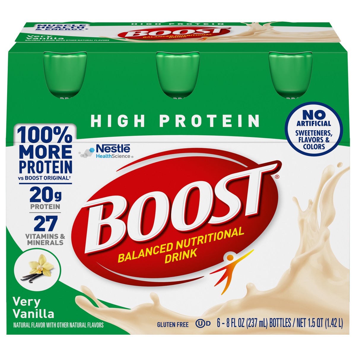 slide 1 of 9, Boost High Protein Vanilla Nutritional Drink /, 48 oz