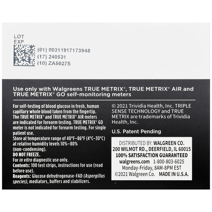 slide 4 of 5, Walgreens TrueMetrix Blood Glucose Test Strips, 100 ct