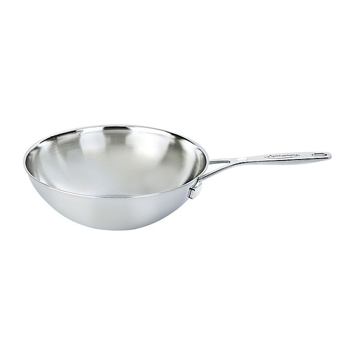 slide 1 of 1, Demeyere Industry Stainless Steel Flat Bottom Wok with Helper Handle, 5 qt