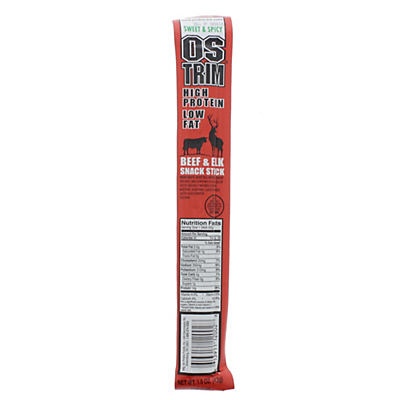 slide 1 of 1, OSTRIM Snack Stick High Protein Low Fat Beef & Elk Sweet & Spicy, 1.5 oz