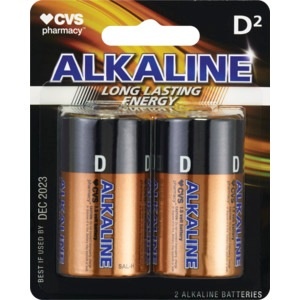 slide 1 of 1, CVS Pharmacy Alkaline Batteries D, 2 ct