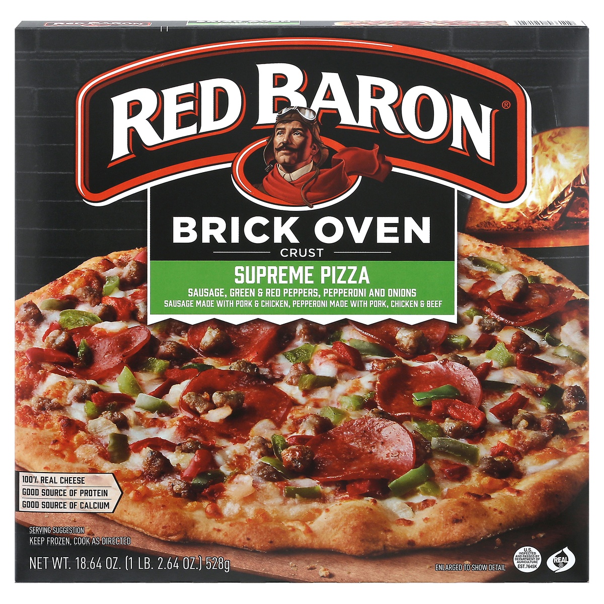 slide 1 of 1, Red Baron Pizza Brick Oven Supreme, 18.64 oz